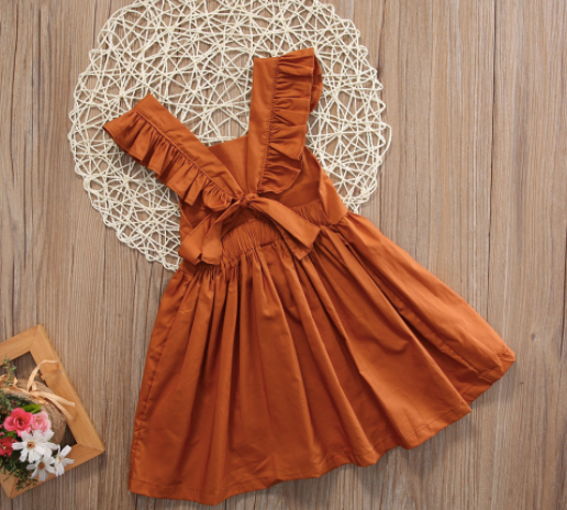 Baby/Toddler Rust Bow Dress – Blush + ...